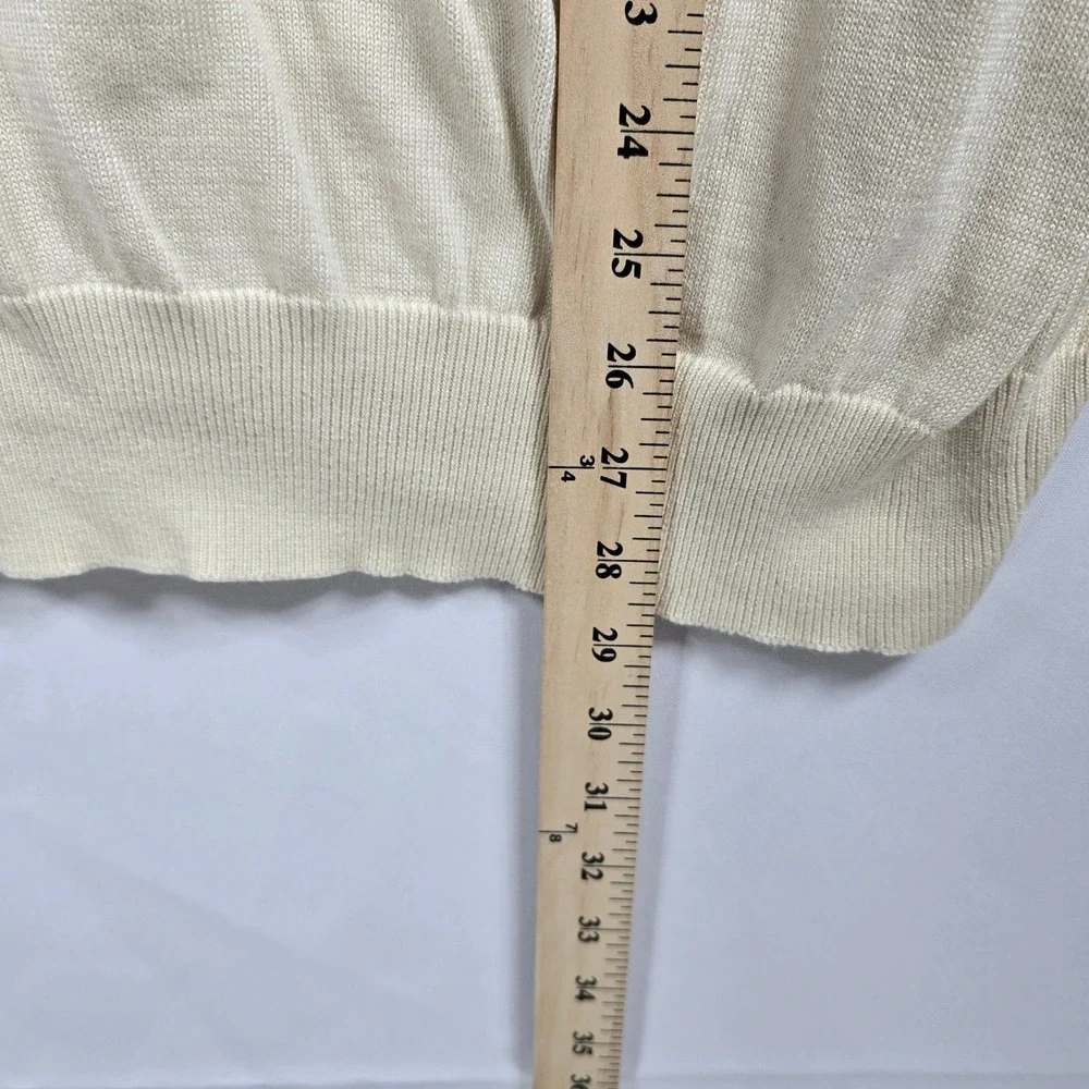 Eildon Hills Sweater Vest Men Large Ivory Merino‎ Wool V-Neck Sleeveless Knit
